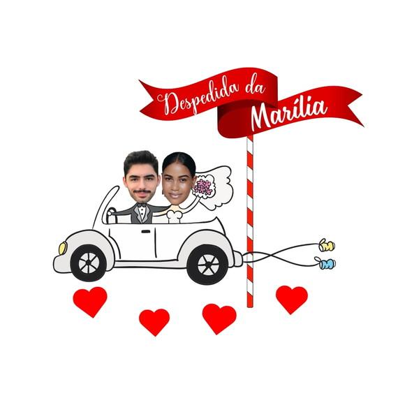 Topo de Bolo Despedida de Solteira com Fotos do Casal