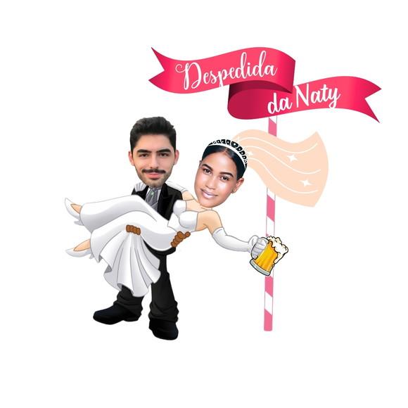 Topo de Bolo Despedida de Solteira com Foto dos Noivos