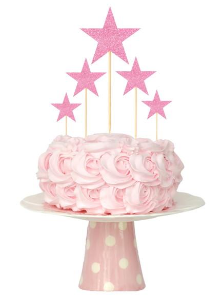 Topo de Bolo Estrelas Glitter