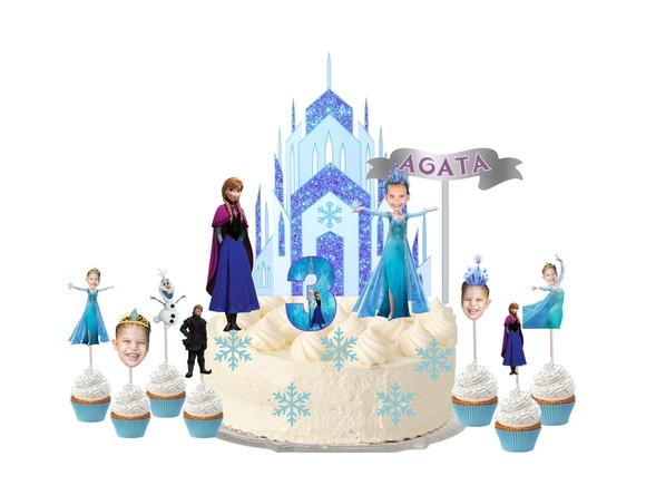 Topo de Bolo Frozen com Fotos + 20 Toppers para Docinhos