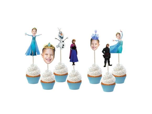 Topo de Bolo Frozen com Fotos + 20 Toppers para Docinhos
