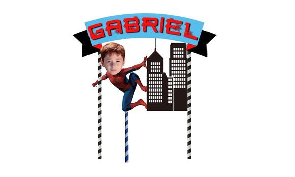 Topo de Bolo Homem Aranha + 20 Toppers com Fotos