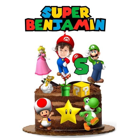 Topo de Bolo Mario Bros com Sua Foto