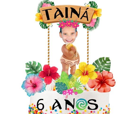 Topo de Bolo Moana Baby com Foto