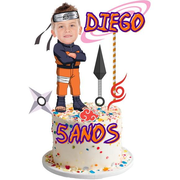 Topo de Bolo Naruto com Foto Rostinho