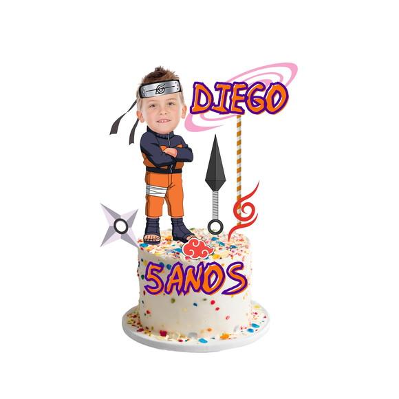 Topo de Bolo Naruto com Foto Rostinho