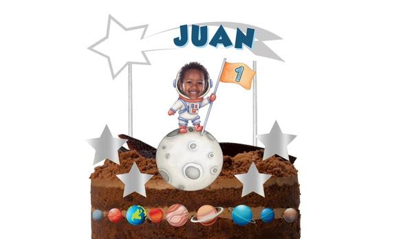 Topo de Bolo Personalizado Astronauta com Sua Foto