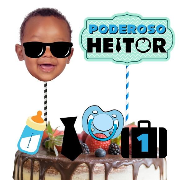 Topo de Bolo Poderoso Chefinho Personalizado com Foto