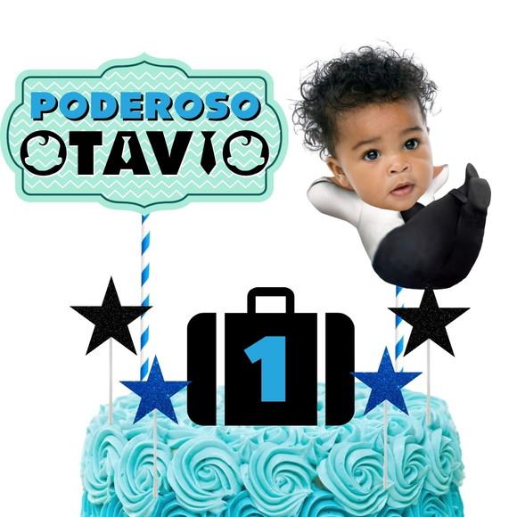 Topo de Bolo Poderoso Chefinho com Foto do Rostinho