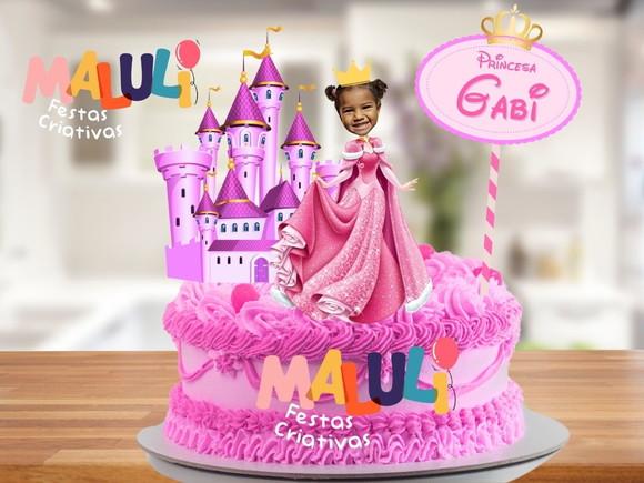 Topo de Bolo Princesas Personalizado com Foto