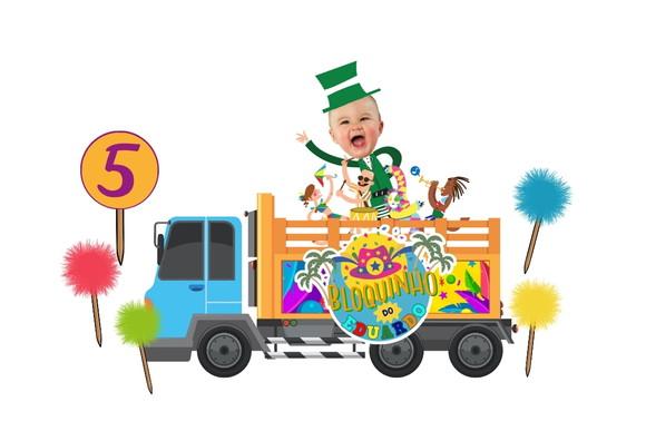 Topo para Bolo Carnaval Personalizado com Foto Rostinho