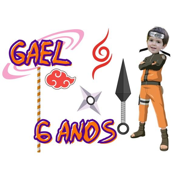 Topo para Bolo Naruto com Foto do Aniversariante