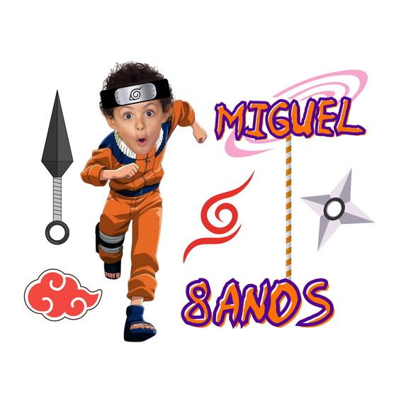 Topo para Bolo Naruto Personalizado com Foto do Aniversarian