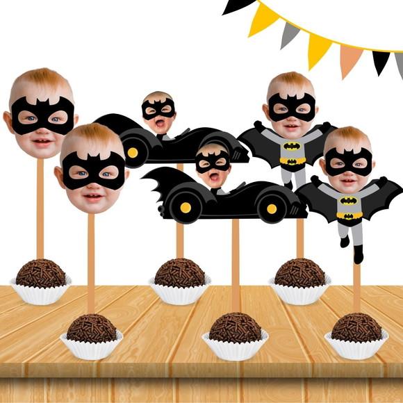 Toppers Batman com Sua Foto para Docinhos com Rostinho