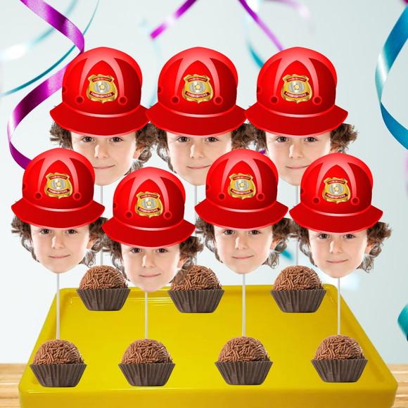 Toppers Bombeiros para Doces e Cupcakes