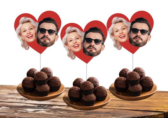 Toppers Casal Noivos para Despedida de Solteira com Sua Foto