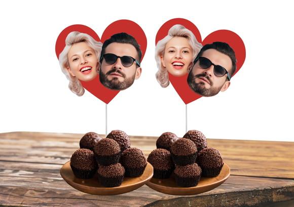 Toppers Casal Noivos para Despedida de Solteira com Sua Foto