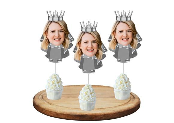 Toppers com Foto da Noiva para Decoração Despedida de Soltei