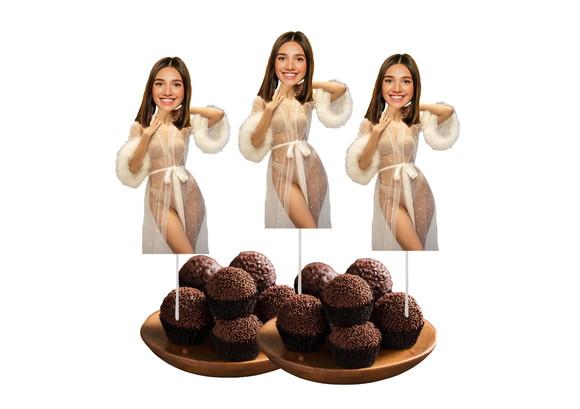 Toppers com Foto da Noiva para Despedida de Solteira.
