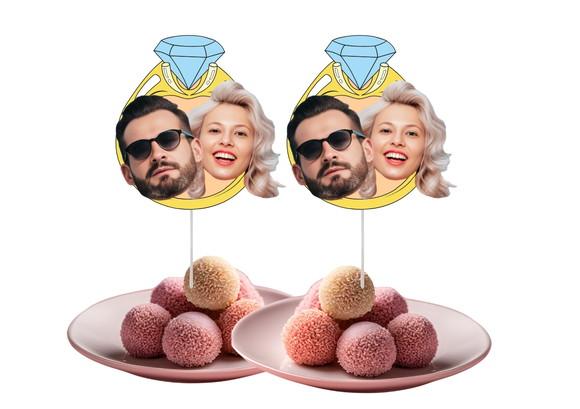 Toppers com Foto do Casal para Despedida de Solteira Chá Bar