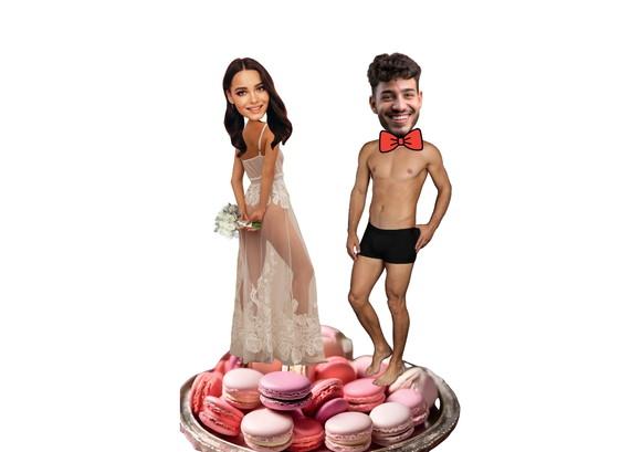Toppers dos Noivos com Foto Rostinhos.
