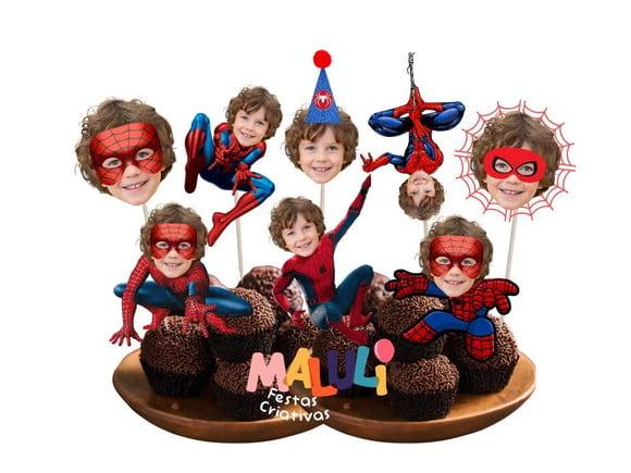 Toppers Homem Aranha com Sua Foto para Docinhos