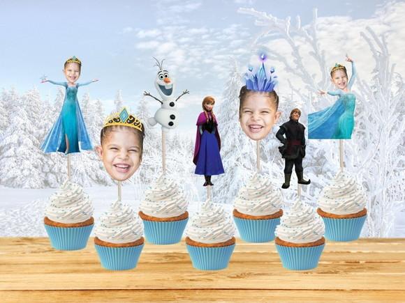 Toppers Frozen com Sua Foto para Docinhos