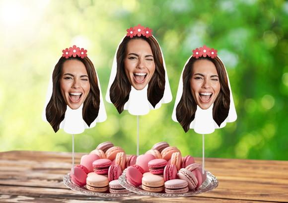 Toppers Noiva com Foto para Despedida de Solteira
