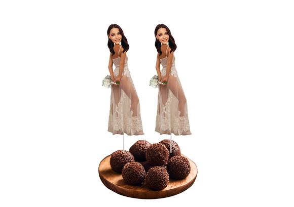 Toppers Noiva com Sua Foto para Despedida de Solteira