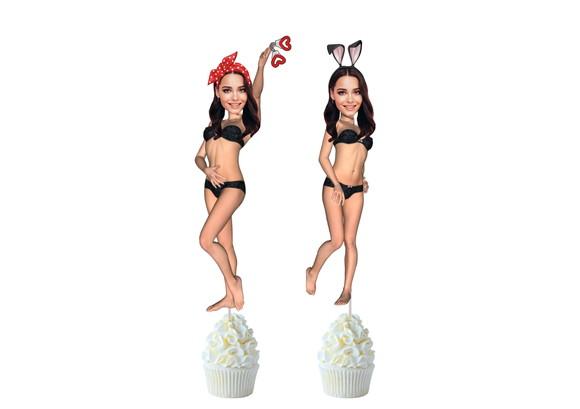 Toppers Noiva para com Foto para Decoração Mesa Despedida.