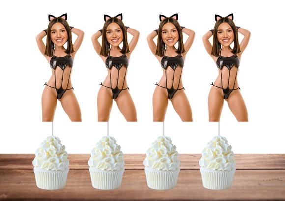 Toppers Noiva. Decoração Despedida Solteira com Foto