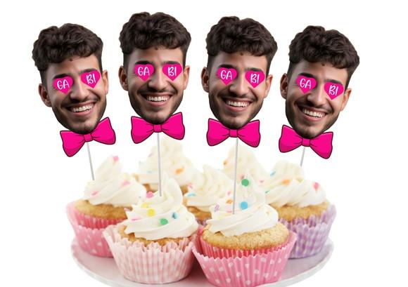 Toppers Noivo com Foto e Nome da Noiva para Chá Lingerie