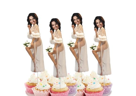 Toppers para Despedida de Solteira com Foto da Noiva