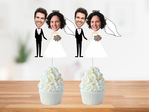 Toppers para Despedida de Solteira com Sua Foto para Doces