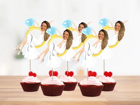 Toppers para Despedida de Solteira com Sua Foto para Doces