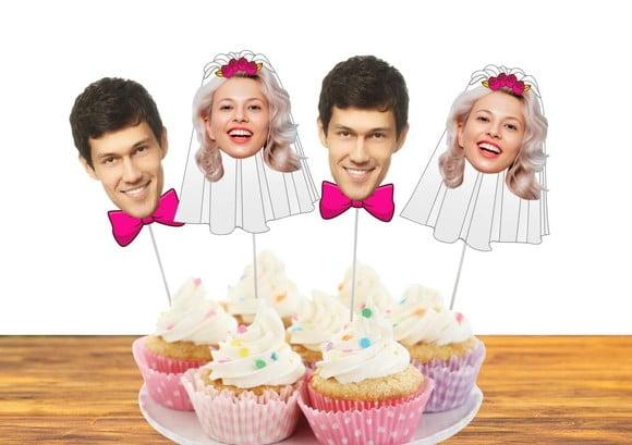 Toppers para Despedida de Solteira com Suas Fotos.