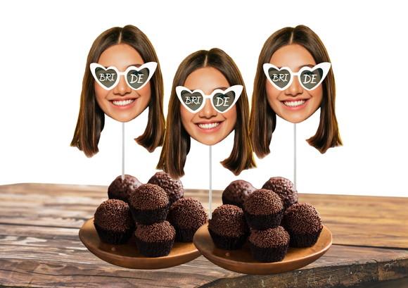 Toppers Personalizados da Noiva com Sua Foto para Despedida