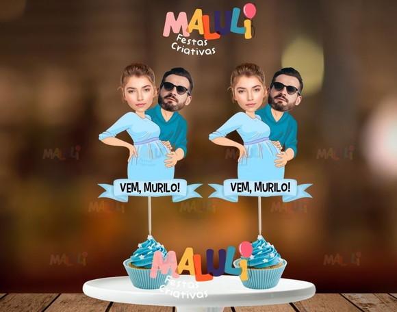 Toppers Tags Doces para Chá de Bebê Menino com Fotos + Nome
