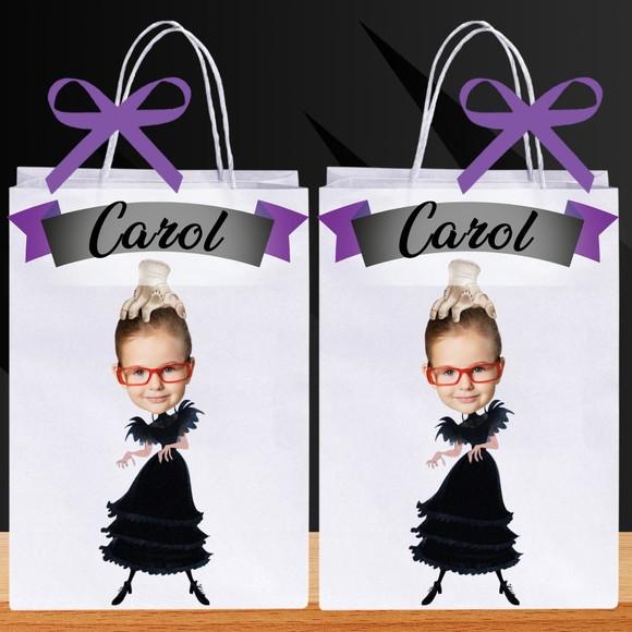 Wandinha com Sua Foto Lembrancinha Sacolinha Personalizada.