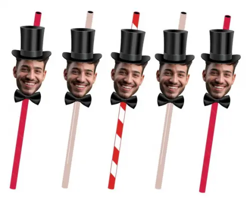 Canudo Personalizado Despedida de Solteira com Foto do Noivo