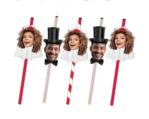 Canudos Despedida de Solteira Personalizado com Fotos Noivos