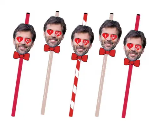 Canudos Personalizados com Foto do Noivo e Nome da Noiva