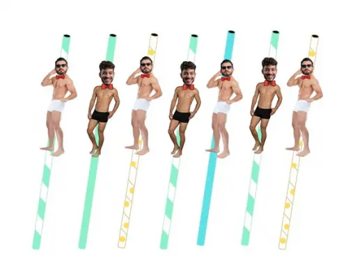 Canudos para Despedida de Solteira com Foto do Noivo