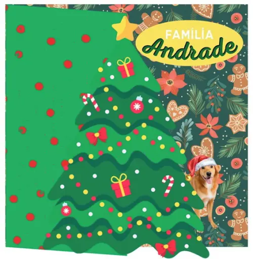 Cartão de Natal Personalizado com Foto da Família