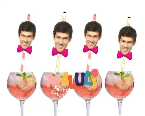 Canudos Personalizads com Foto para Despedida de Solteira