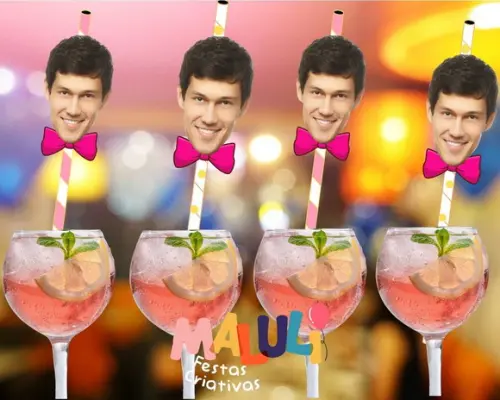 Canudos Personalizads com Foto para Despedida de Solteira