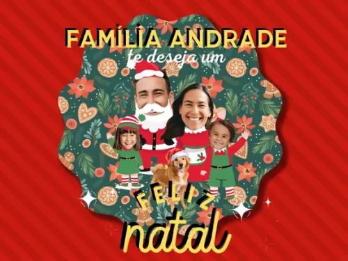 Cartão de Natal Digital com Rostinho da Sua Família
