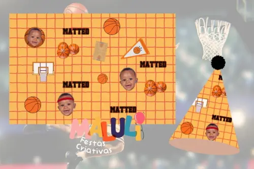 Chapéu Personalizado com Foto no Tema Basquete