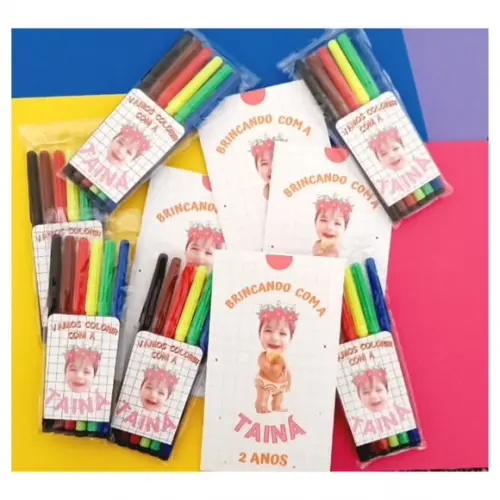 Kit Lembrancinhas Sacolinhas+livro de Atividades+canetinhas