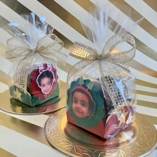 Lembrancinha de Natal Personalizada com Foto + 04 Cookies